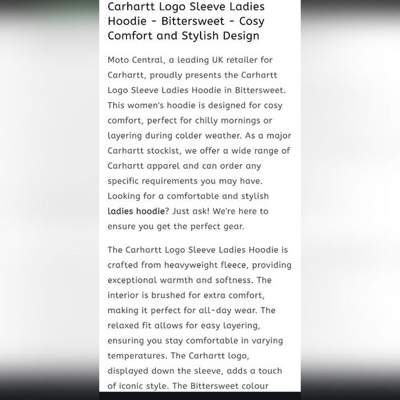 Carhartt Relaxed Fit Midweight Logo Sleeve Graphic Hoodie- Bittersweet - Picture 4 of 8